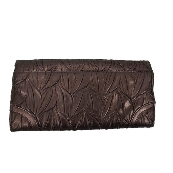 Jessica McClintock Brown Matelassé Clutch Wallet with Chain - Picture 6 of 8